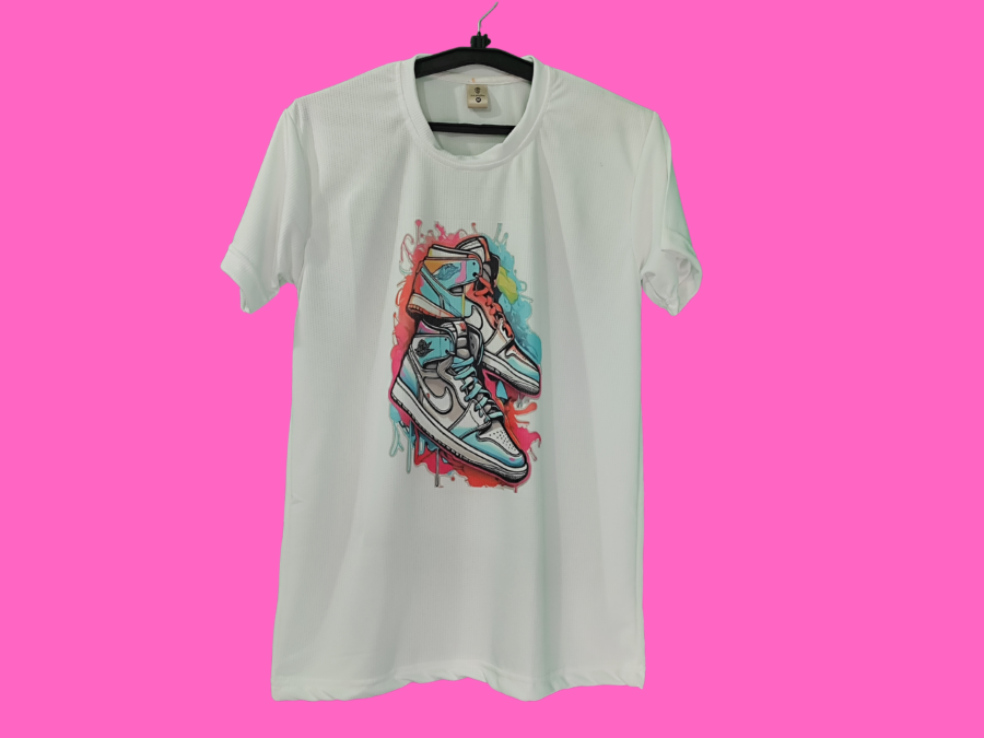 Nike Air Jordan Vibrant Colors  Printed Man T -Shirt.  mans round neck  half Dot Net  T-Shirt. by bulerabbit