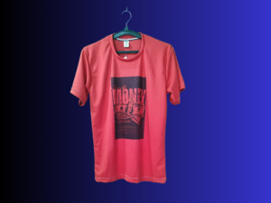 Red "Money Printed" Polyester T-Shirt By Bulerabbit