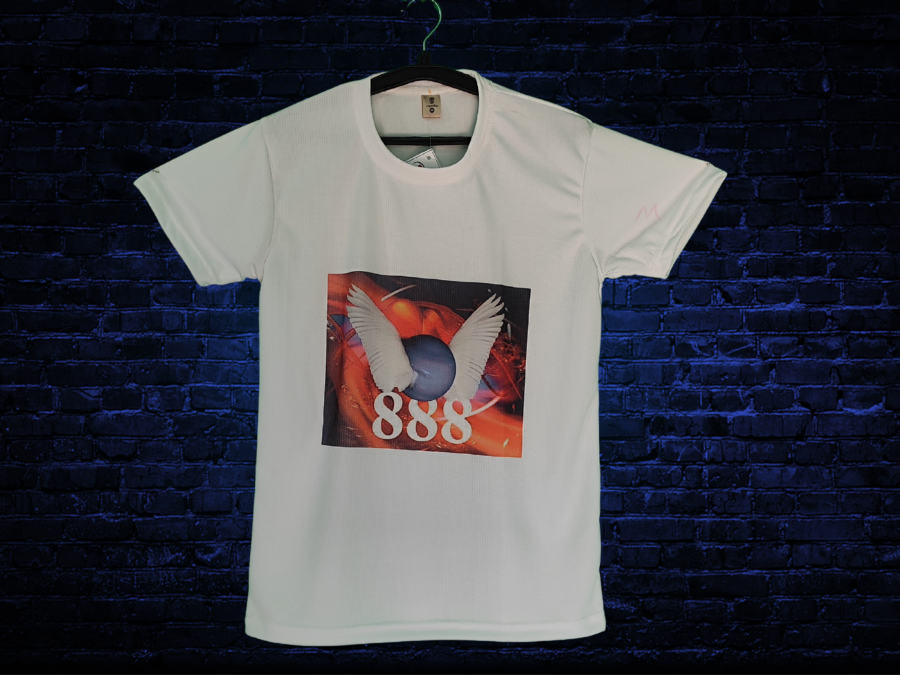 888 Angel number printed White T-shirt .