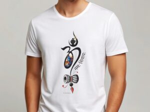 Maha shivaratri special editions White printed Man t shirt .